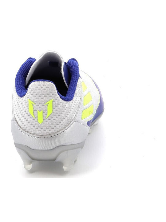 F50 Messi League MG Ghete De Fotbal Pentru Copii Cu Crampoane Argintiu Metalizat Solar Yellow Lucid Blue