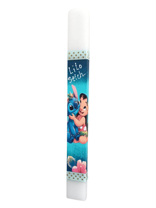 Kinder-Osterkerze Lilo & Stitch Blaue Flachkerze 28x3cm