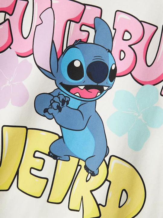 Tricou pentru copii alb Stitch