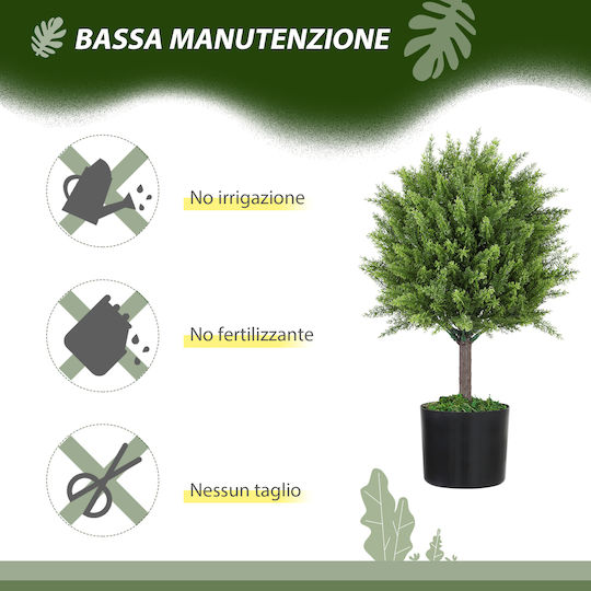 Homcom Künstliche Pflanze Zedernbaum Topf Inklusive Innen Außen Höhe 55 cm Grün 830-953v00gn