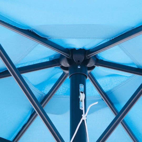Round Aluminum Blue Parasol Φ2.7xH2.4m