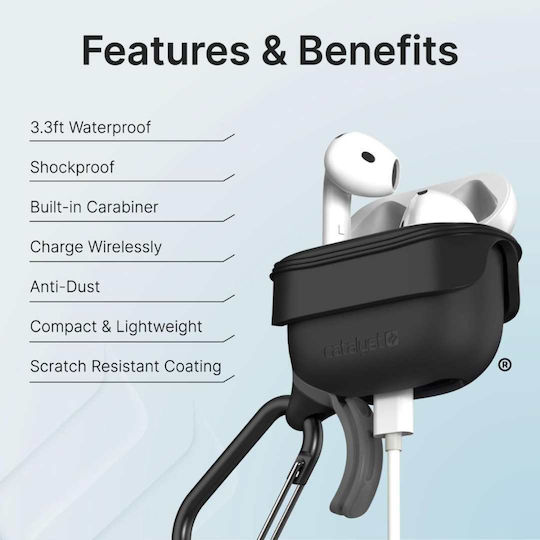 Catalyst Waterproof Θήκη Σιλικόνης με Γάντζο σε Μαύρο χρώμα για Apple AirPods 4