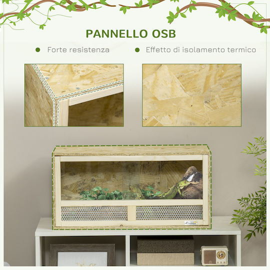 Pawhut Ενυδρείο Ερπετών Terrarium 60x29.5x29.5cm