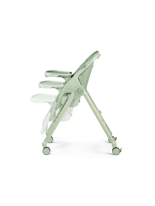 Peg Perego Living Foldable Baby Highchair 2 in 1 with Adjustable Height Sage