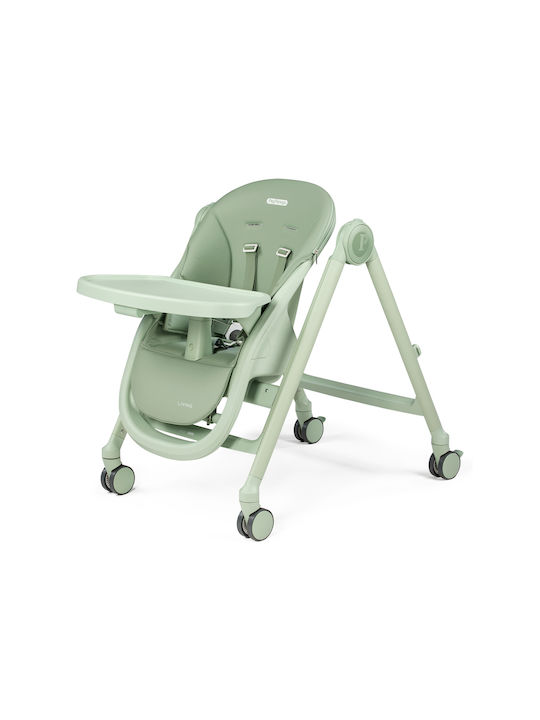 Peg Perego Living Foldable Baby Highchair 2 in 1 with Adjustable Height Sage