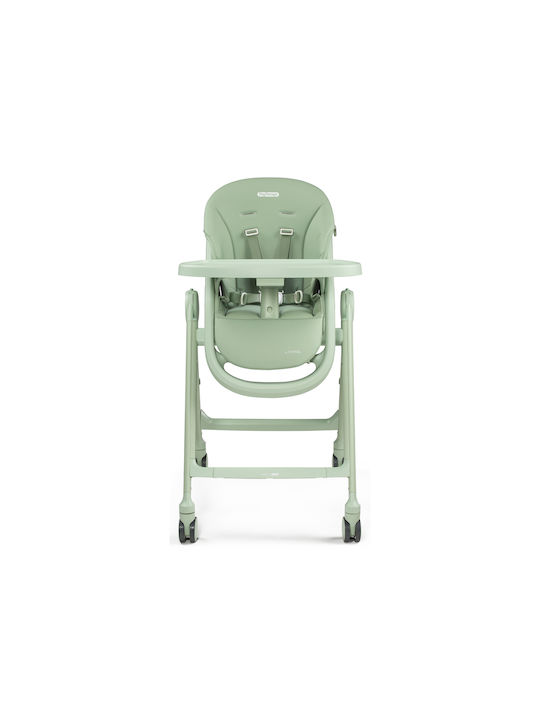 Peg Perego Living Foldable Baby Highchair 2 in 1 with Adjustable Height Sage