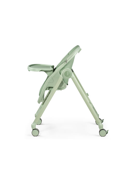 Peg Perego Living Foldable Baby Highchair 2 in 1 with Adjustable Height Sage