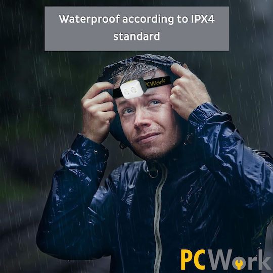 Pcwork Rechargeable Headlamp LED IPX4 with Maximum Brightness 380lm Red