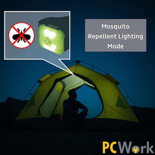 Pcwork Rechargeable Headlamp LED IPX4 with Maximum Brightness 200lm 10pcs Yellow