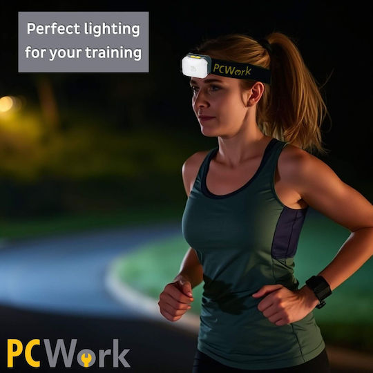 Pcwork Rechargeable Headlamp LED IPX4 with Maximum Brightness 200lm 10pcs Yellow