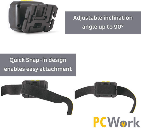 Pcwork Rechargeable Headlamp LED IPX4 with Maximum Brightness 200lm 10pcs Yellow