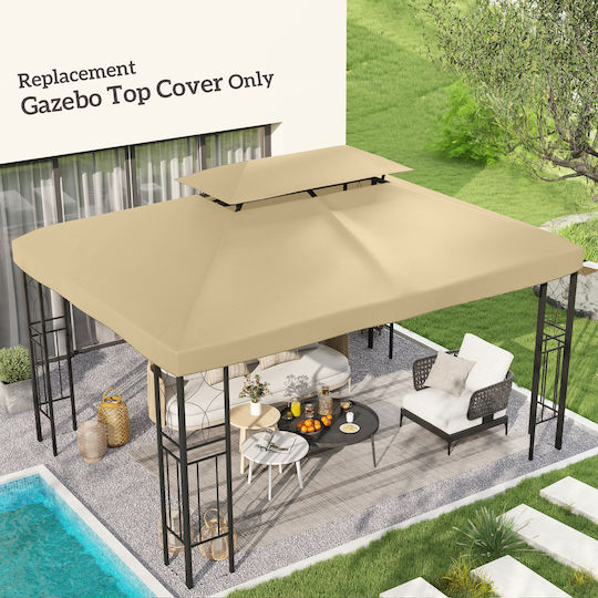 Outsunny Ανταλλακτικό Ύφασμα Ομπρέλας Μπεζ 3x4m