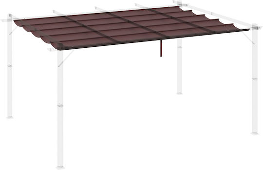 Outsunny Покривало за беседка Кафяв 3x4m