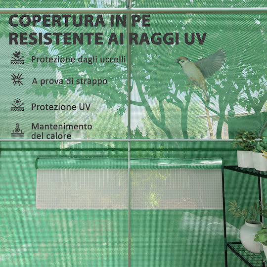 Outsunny 84H-219V02GN Θερμοκήπιο Τούνελ 6x3x2m