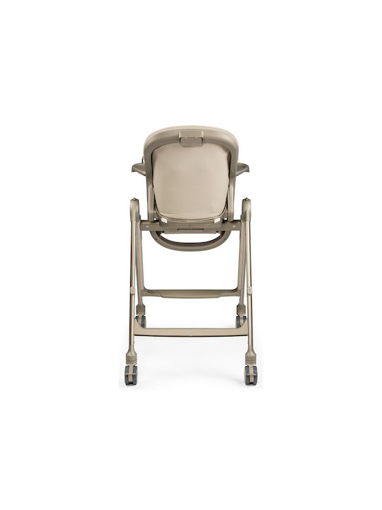 Peg Perego Living Foldable Baby Highchair 2 in 1 with Adjustable Height Space Sand