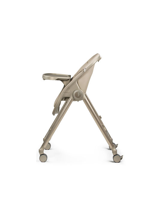 Peg Perego Living Foldable Baby Highchair 2 in 1 with Adjustable Height Space Sand