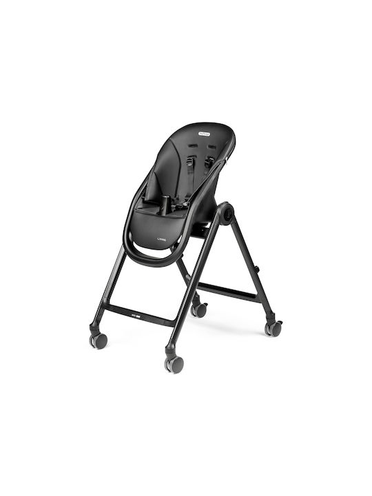 Peg Perego Living Αναδιπλούμενο Καρεκλάκι Φαγητού 2 in 1 με Ρυθμιζόμενο Ύψος True Black