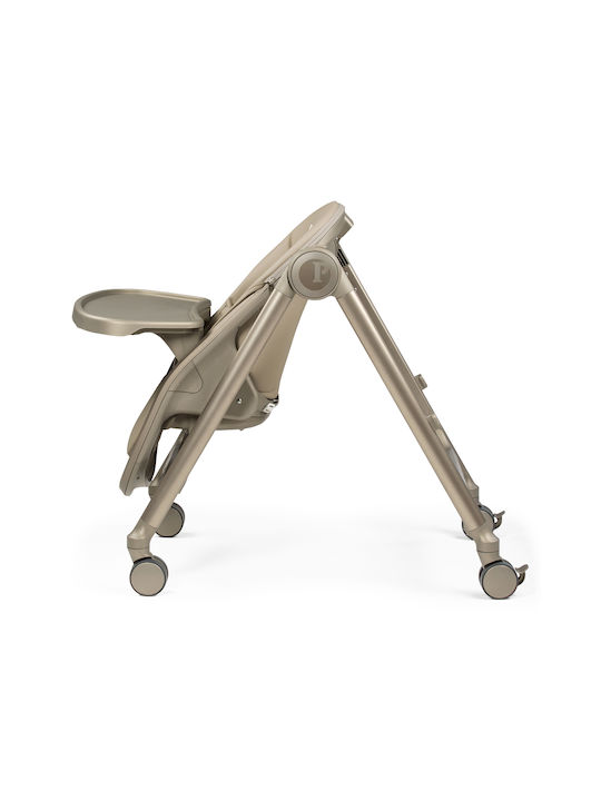 Peg Perego Living Foldable Baby Highchair 2 in 1 with Adjustable Height Space Sand