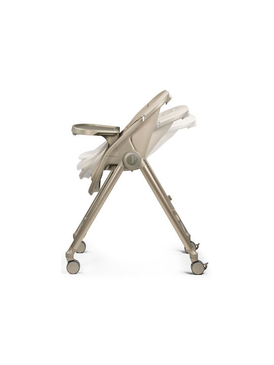 Peg Perego Living Foldable Baby Highchair 2 in 1 with Adjustable Height Space Sand
