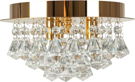 Φωτιστικο Οροφης Crystal App1038-3cp Gold