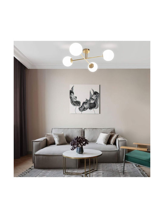 App1248-4cp Gold Ceiling Light Fixture