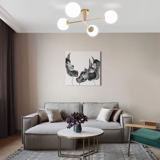 App1248-4cp Gold Ceiling Light Fixture