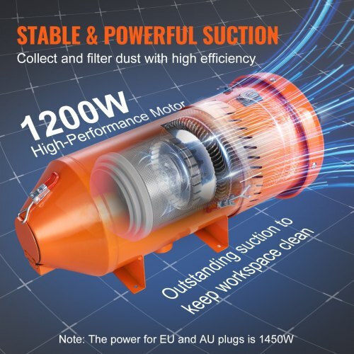Vevor JCQLJ1400W00ISYF3V2 Colector de praf Mașină de șlefuit