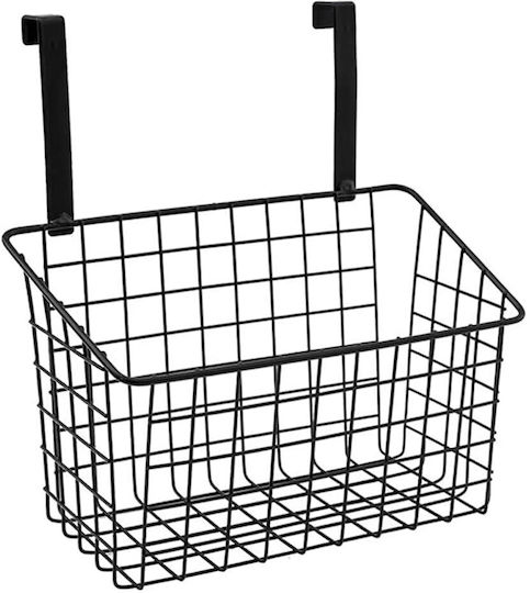 Pendant Metal Basket Shelf 25.5x14.5x27.5cm Black