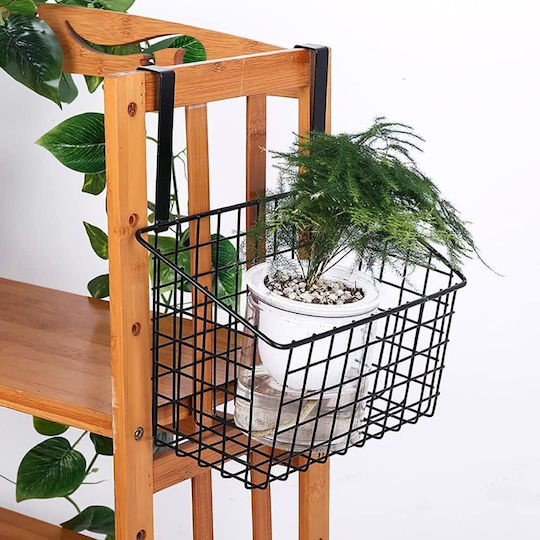 Pendant Metal Basket Shelf 25.5x14.5x27.5cm Black