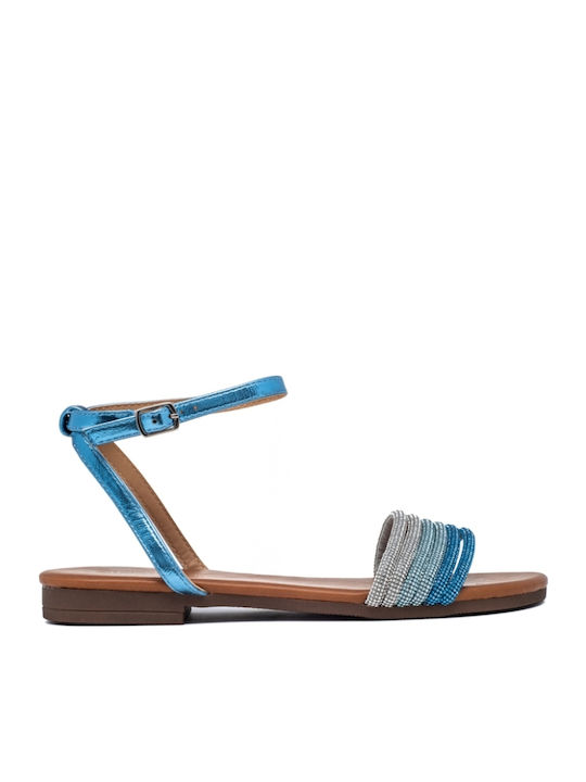 Women's Flat Sandals in Blue Color