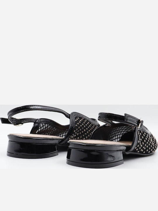 Pointed Toe Black Heels with Strap