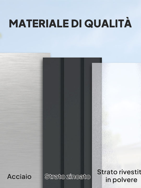 Outsunny Cutie de depozitare pentru exterior Metalic 400lt Gri L124xW66xH72buc
