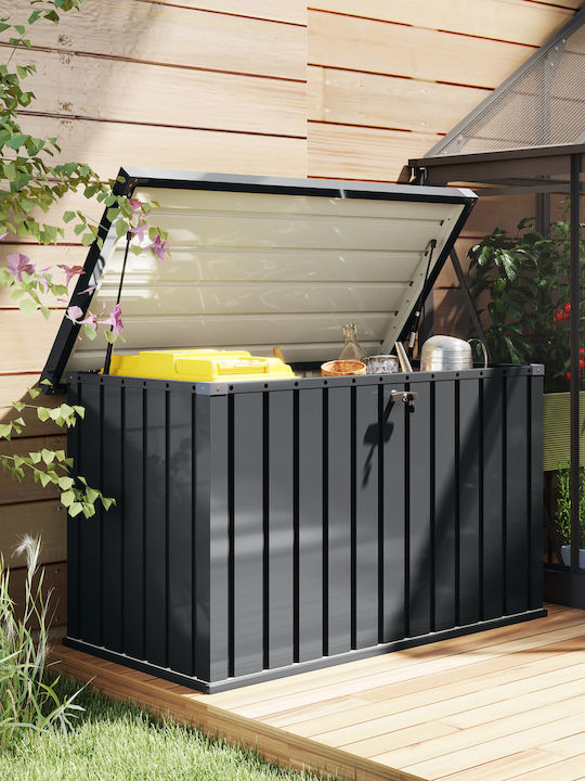 Outsunny Cutie de depozitare pentru exterior Metalic 400lt Gri L124xW66xH72buc