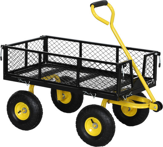 Garden Cart Metallic Four-wheel with Maximum Load Weight 200kg 25x25x51cm.