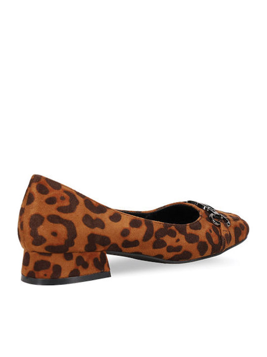 Γόβες με Λουράκι & Χαμηλό Τακούνι Animal Print Καφέ