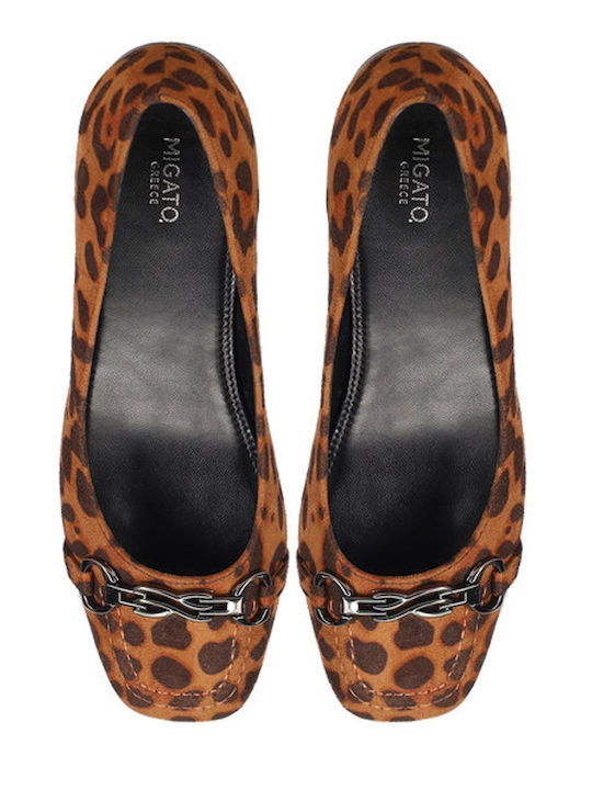 Γόβες με Λουράκι & Χαμηλό Τακούνι Animal Print Καφέ