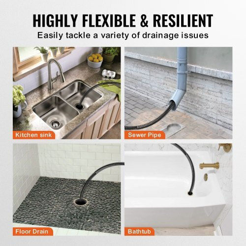 Vevor Steel Drain Unblockers 30m with Maximum Unclogging Thickness 19mm