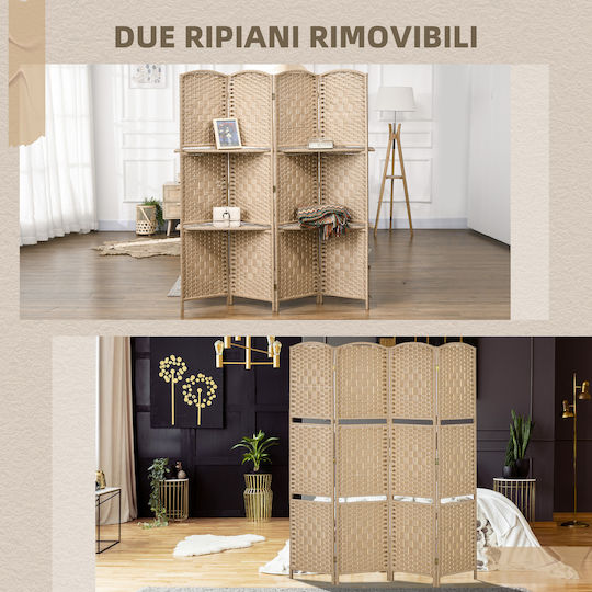 HomCom Διακοσμητικό Παραβάν Μεταλλικό 160x170cm
