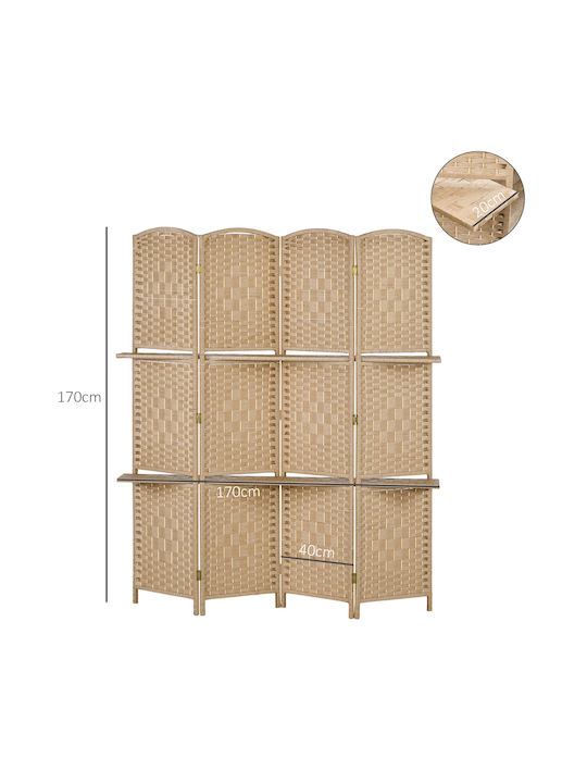 HomCom Διακοσμητικό Παραβάν Μεταλλικό 160x170cm