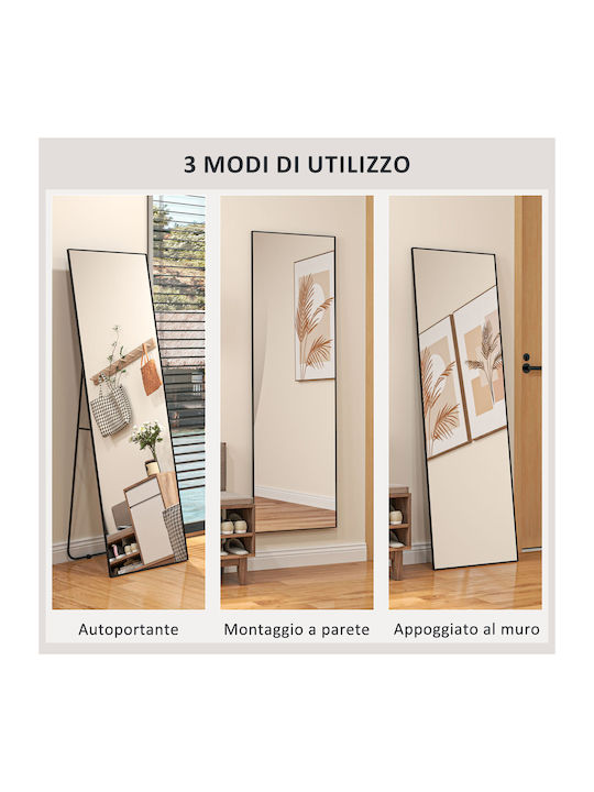 HomCom Καθρέπτης με Μαύρο Μεταλλικό Πλαίσιο 150x40cm