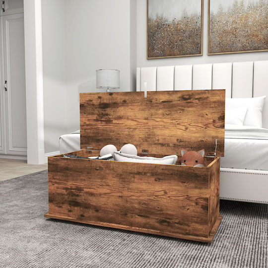 HomCom Декоративна куфар Дърво Кафяв 100x40x40бр