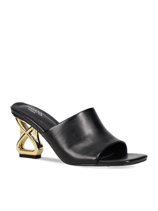 Mules mit Chunky Absatz in Schwarz Farbe