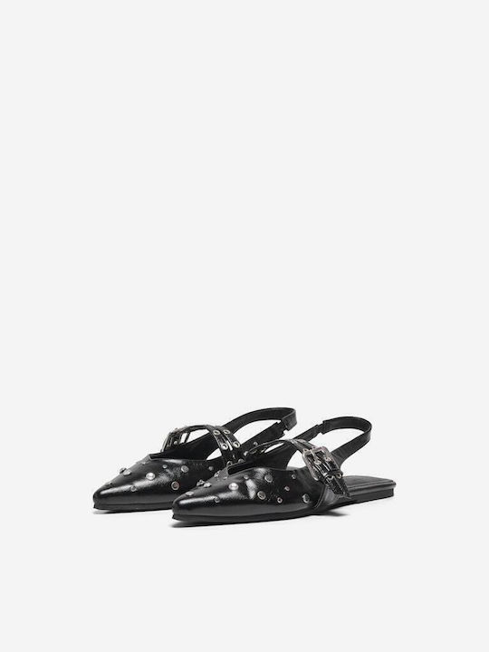 Pointy Slingback Ballerinas Aura5 With strap Black