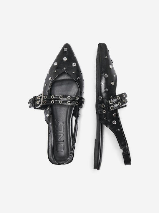 Pointy Slingback Ballerinas Aura5 With strap Black