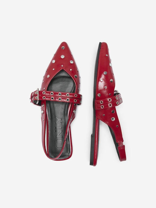 Onlaura5 Damen Ballerinas Slingback mit Riemen in Rot Farbe