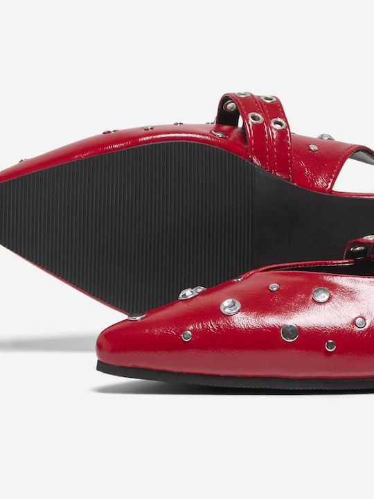 Onlaura5 Damen Ballerinas Slingback mit Riemen in Rot Farbe