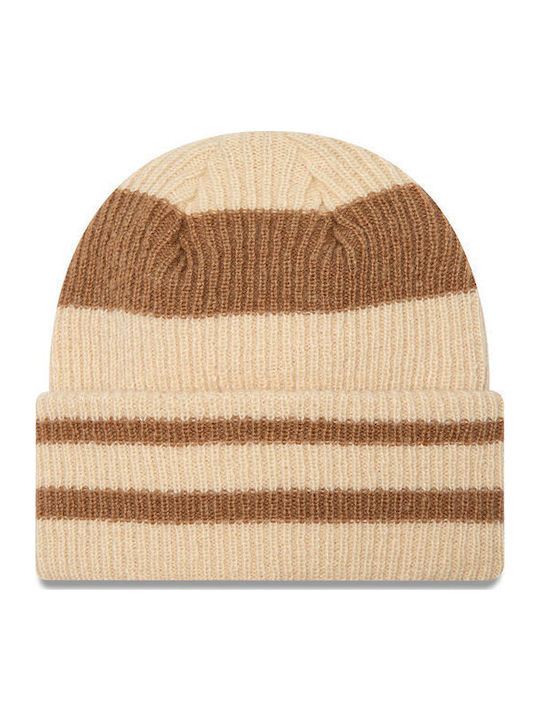 Beanie Unisex Beanie Knitted in Beige color