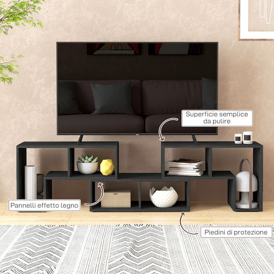 Black TV Stand L180xD30.5xH44cm