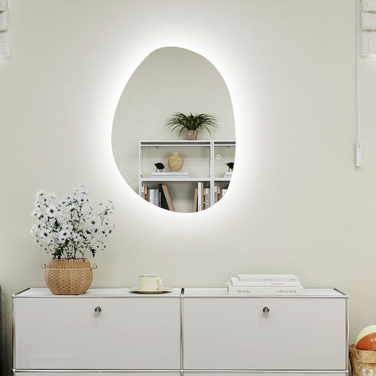 HomCom Καθρέπτης Μπάνιου Led από Πλαστικό με Μήκος 80cm Ασημί