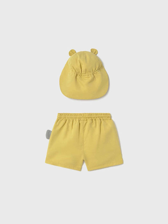 Mayoral Play Kids Swimwear Swim Shorts with Hat Yellow